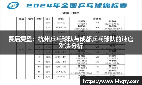 赛后复盘：杭州乒乓球队与成都乒乓球队的速度对决分析